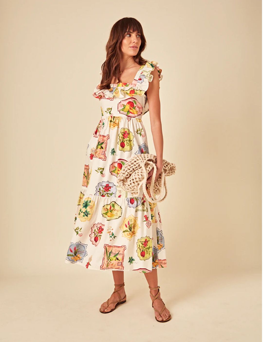 Nobody's Child , Cream Printed Cassidy Dress
