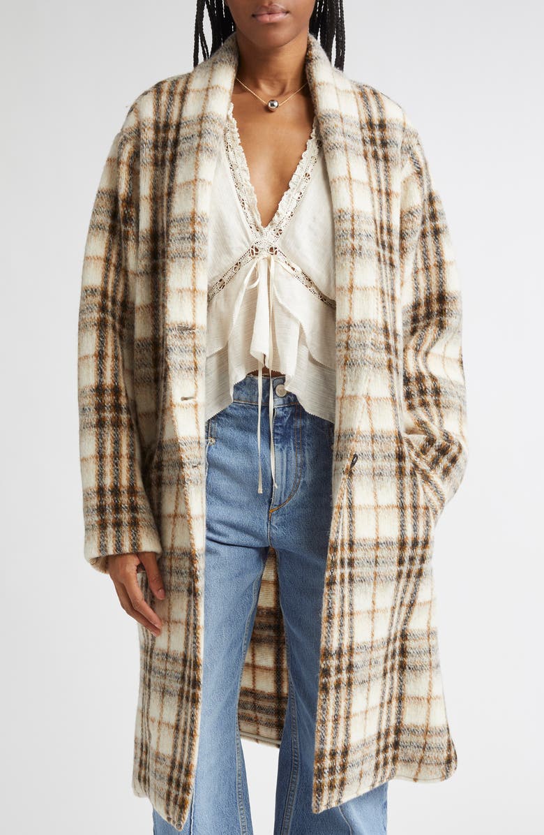 Gabriel Plaid Wool Blend Coat