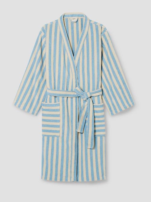 Coastal Blue Pembroke Stripe Cotton Robe