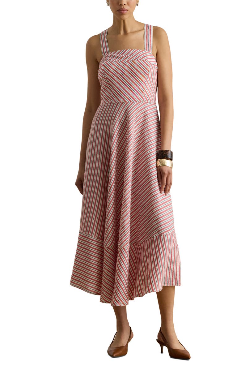 Striped Linen Sleeveless Dress