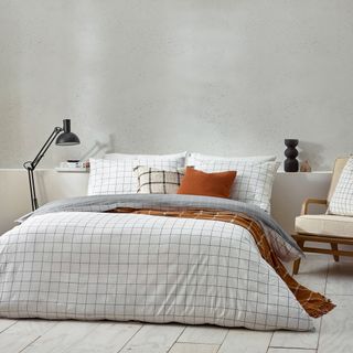 Howarth Check Duvet Cover Set White/black