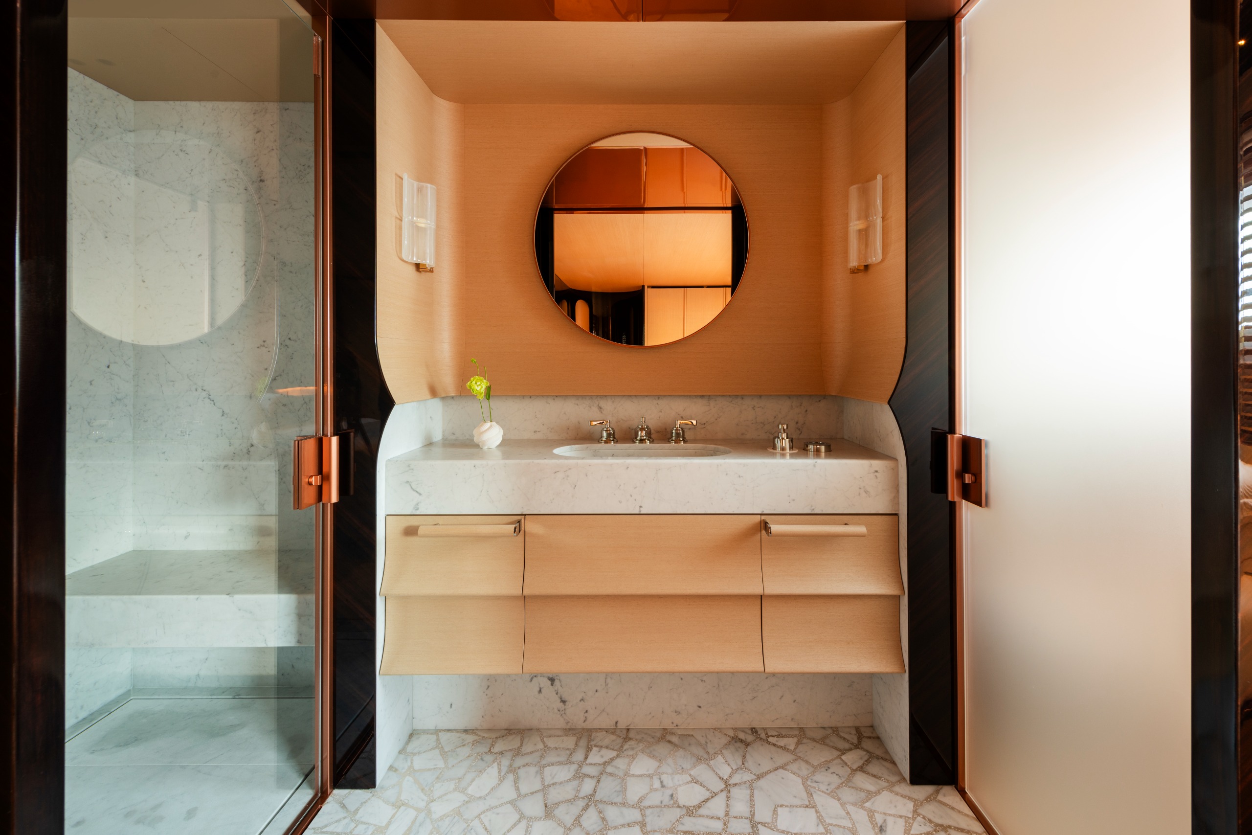 VIP cabin bathroom on the lower deck