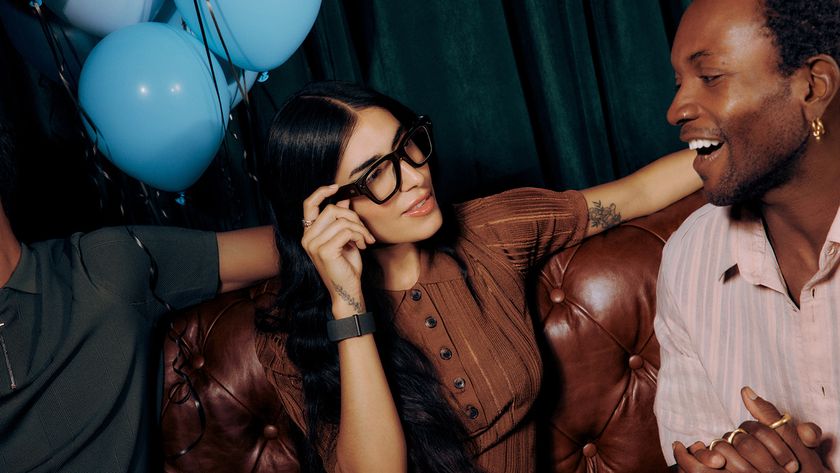 An official lifestyle shot of someone wearing Meta Ray-Ban Display Glasses