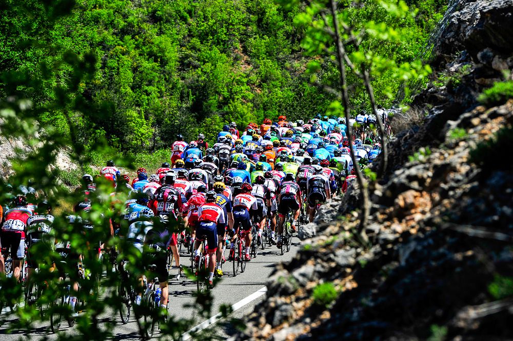 The peloton in action during stage 2 at the Tour of Croatia