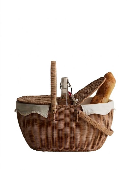 Wicker Picnic Hamper With Wine Holder