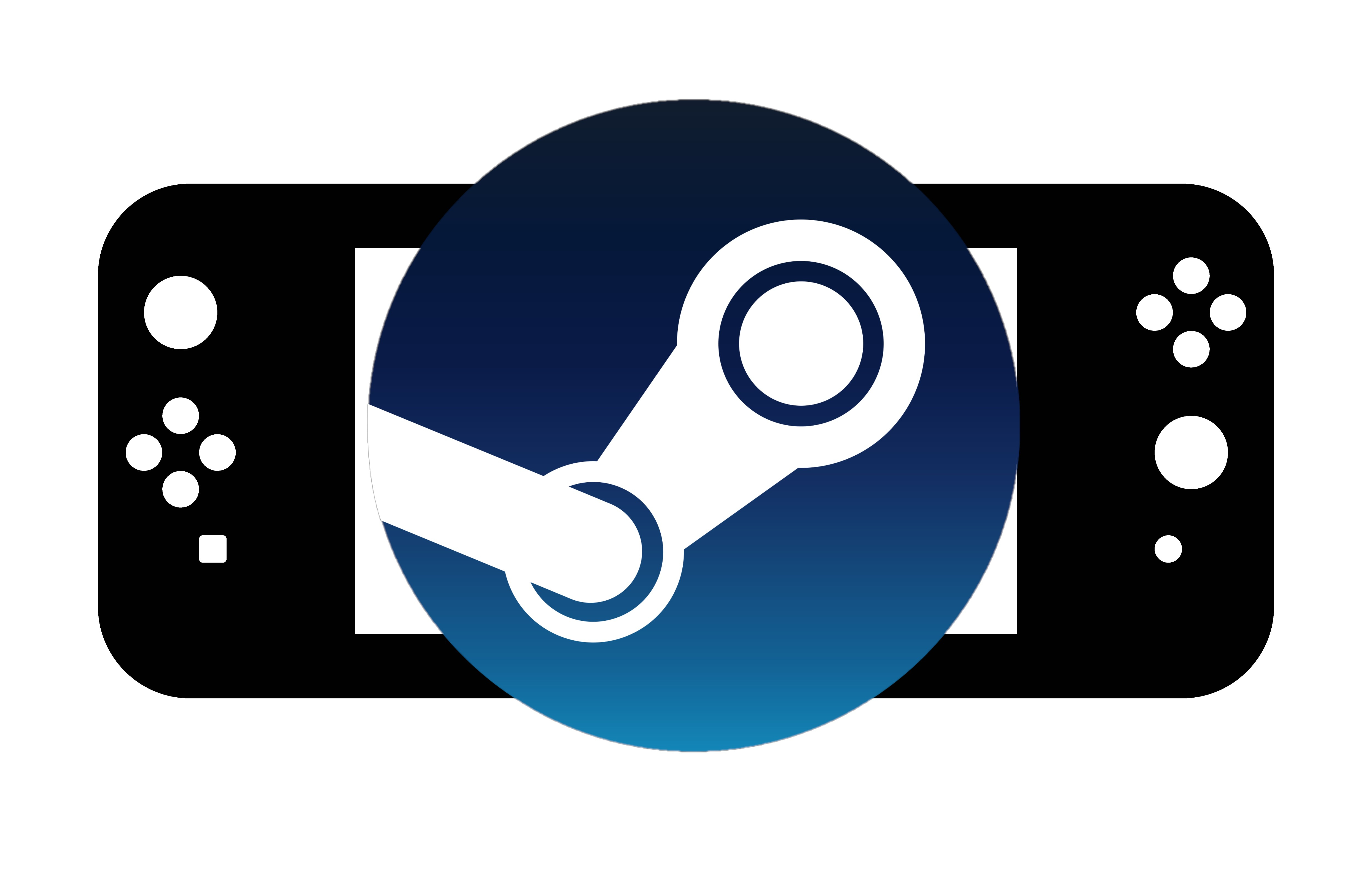 Steam logo over Switch style device