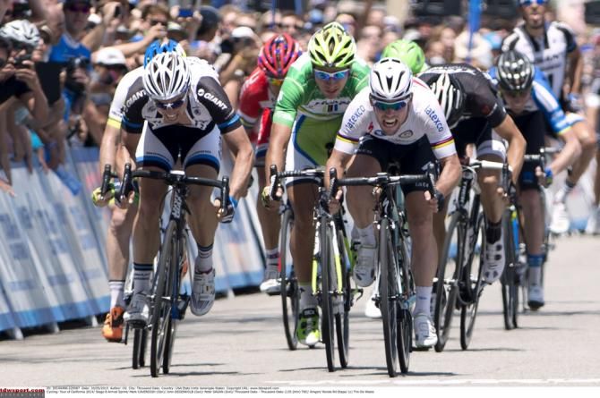 Mark Cavendish and John Degenkolb duel for the win