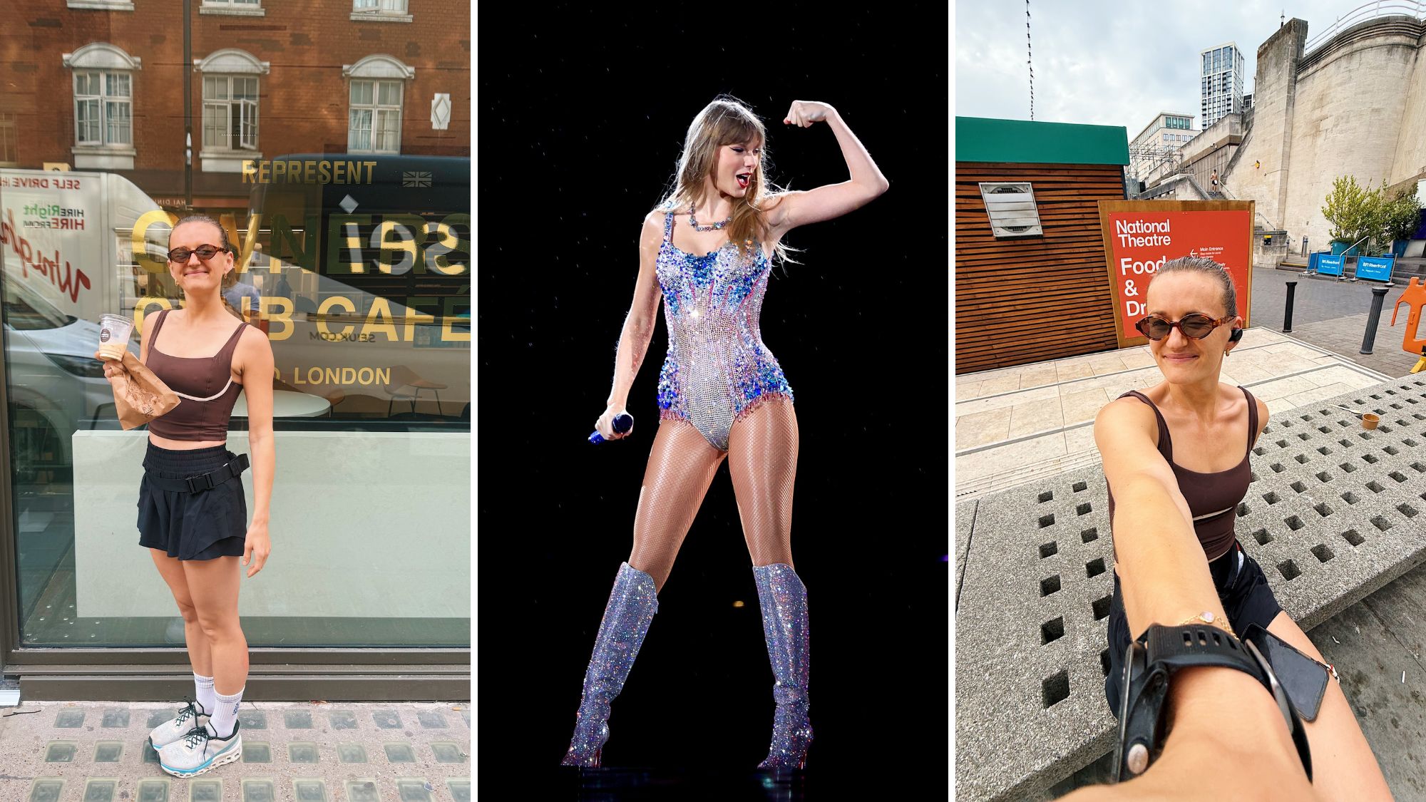 Senior Health Editor Ally Head on a run, testing the Taylor Swift treadmill workout