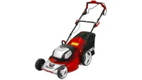 Cobra MX51S80V cordless lawn mower in red colourway on white background