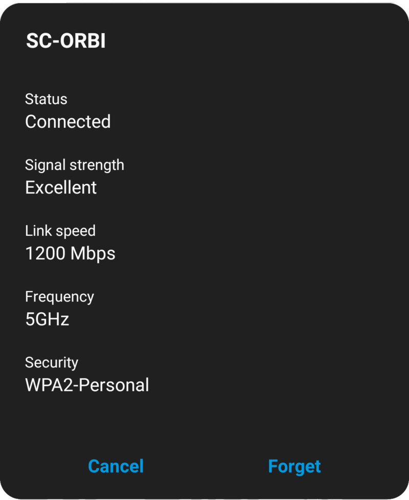 Wi-Fi 6 Connection Speed V60