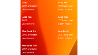 macOS Ventura ondersteunde Macs