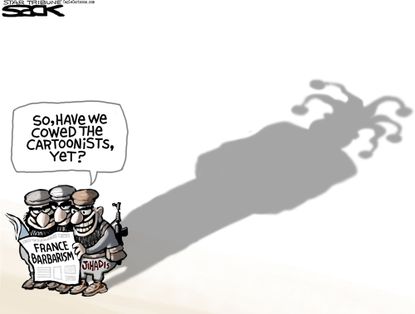 Editorial cartoon Charlie Hebdo extremism