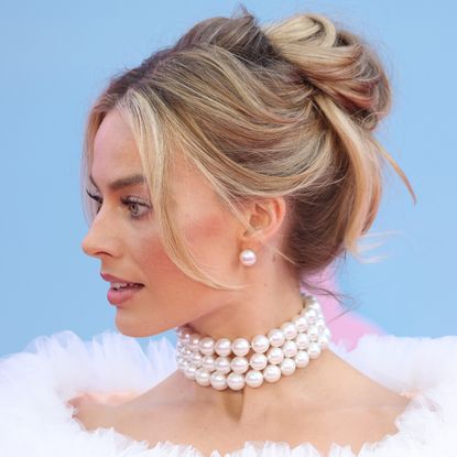 Margot Robbie at the London premiere of "Barbie"