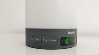 Close up of controls on Beurer WL50 Wake Up Light