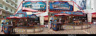 Comparing motion capture of the OnePlus 13's camera versus the OnePlus 12 by photographing a moving carousel during the day