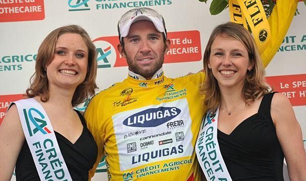 Michael Albasini (Liquigas) took the yellow jersey in his home country.
