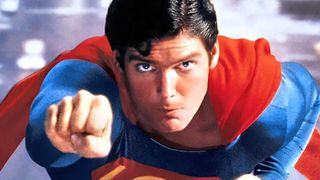 Superman movies ranked: Christopher Reeve as Superman flying through the sky during the 1978 movie Superman. 