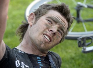 Luke Rowe after the 2014 Paris-Roubaix