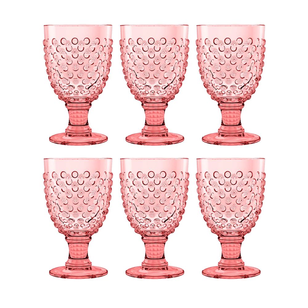 Abode Homewares Hobnail Goblet Set of 6