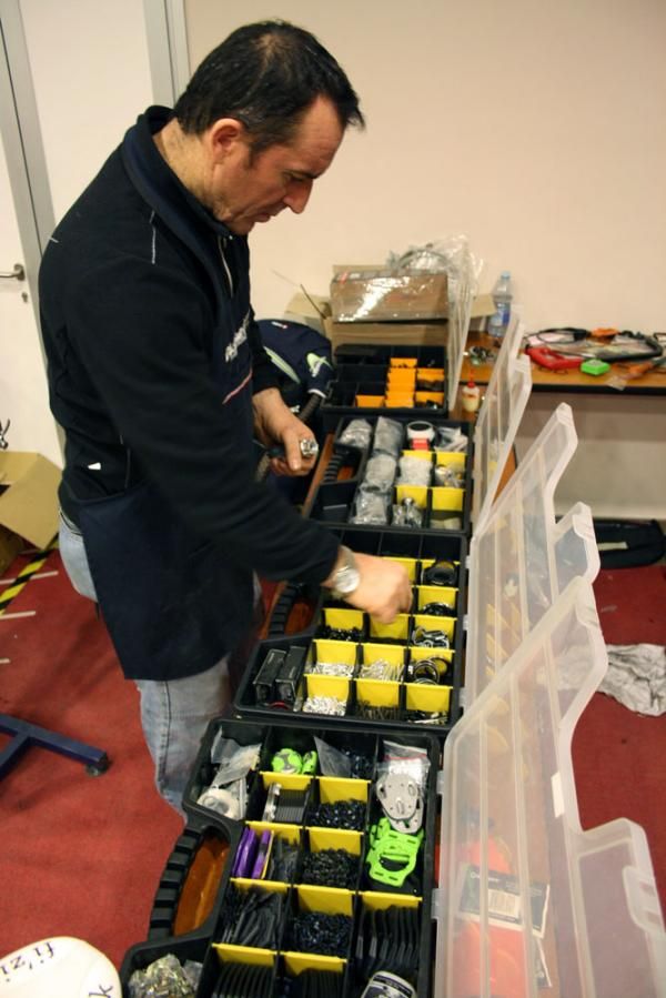 Senior mechanic Giuseppe Archetti has all the small parts he will ever need