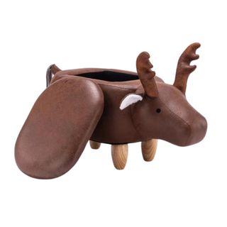 Ernie the Elk Storage Ottoman Brown