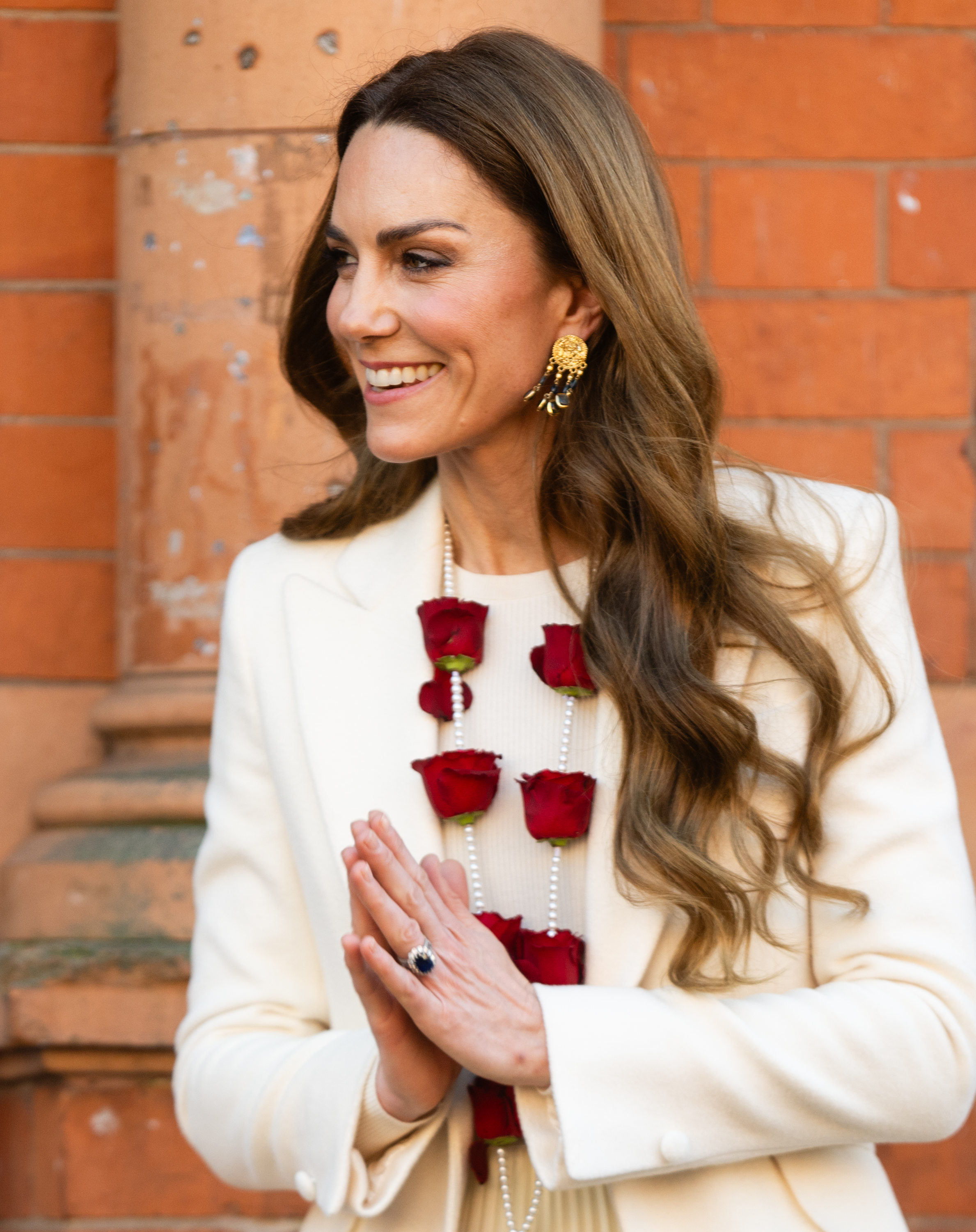 Catherine, Princess of Wales visits the Aakash Odedra Company on March 05, 2026 in Leicester, England. The Princess of Wales visited Leicester to celebrate culture and community, the day after the Hindu Festival of Holi. (Photo by Samir Hussein/WireImage)