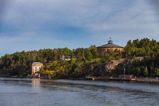 Medieval Oscar Fredriksborgs fortification near Vaxholm, in the Stockholm archipelago, Sweden