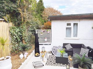 Becky Lane turned a crazy paved patio into a stylish sun trap for £100