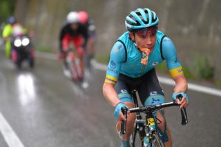 Miguel Angel Lopez attacks during stage 16 at the Giro