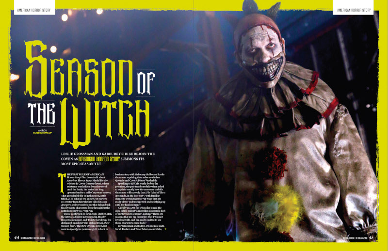 A sinister clown with a disturbing grin.