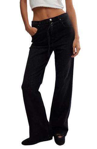 Sabine Belted Slim Bootcut Jeans