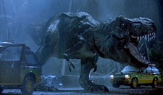The T Rex makes his presence felt in Jurassic Park