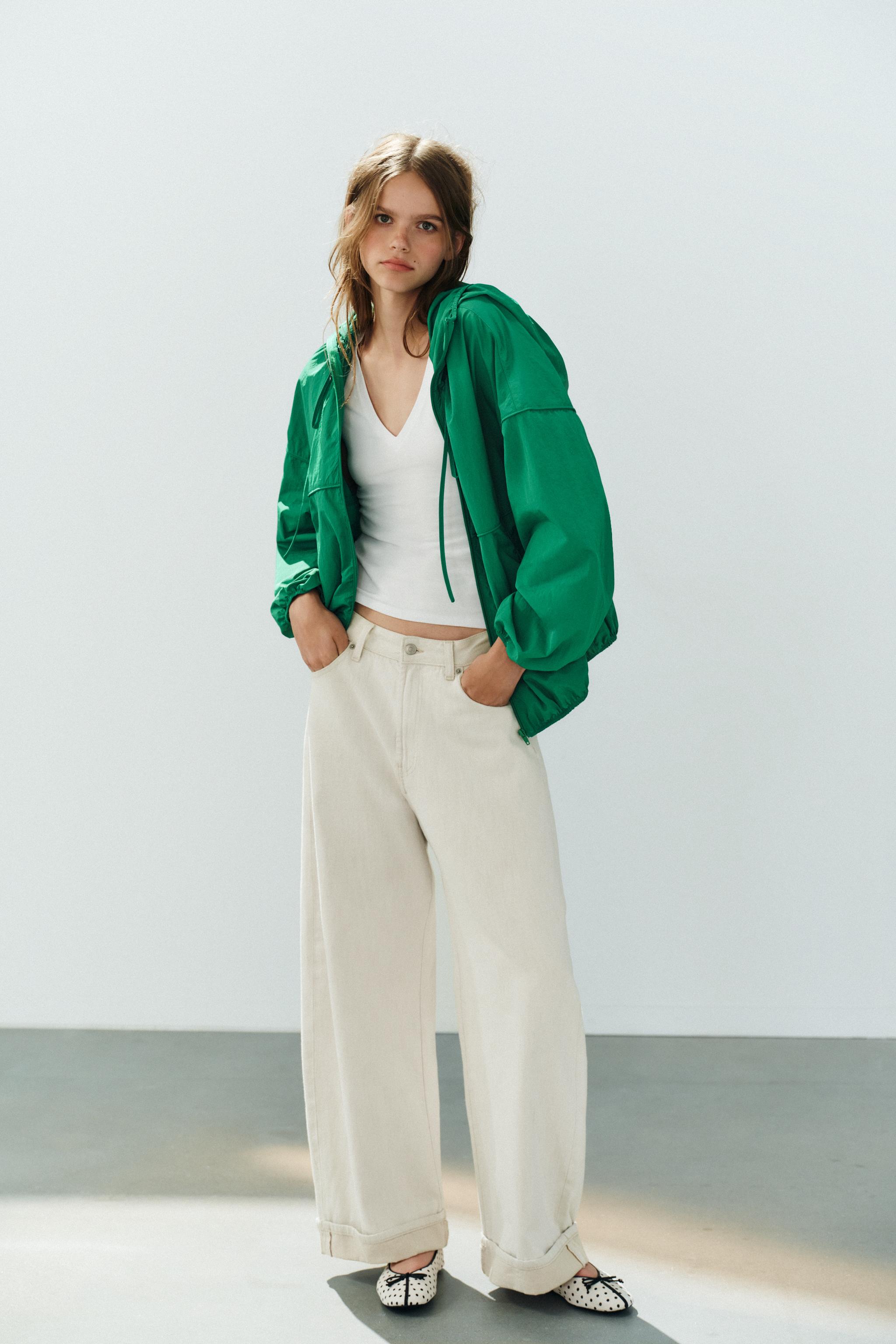 Technical Fabric Hoodie Jacket - Green - Xs