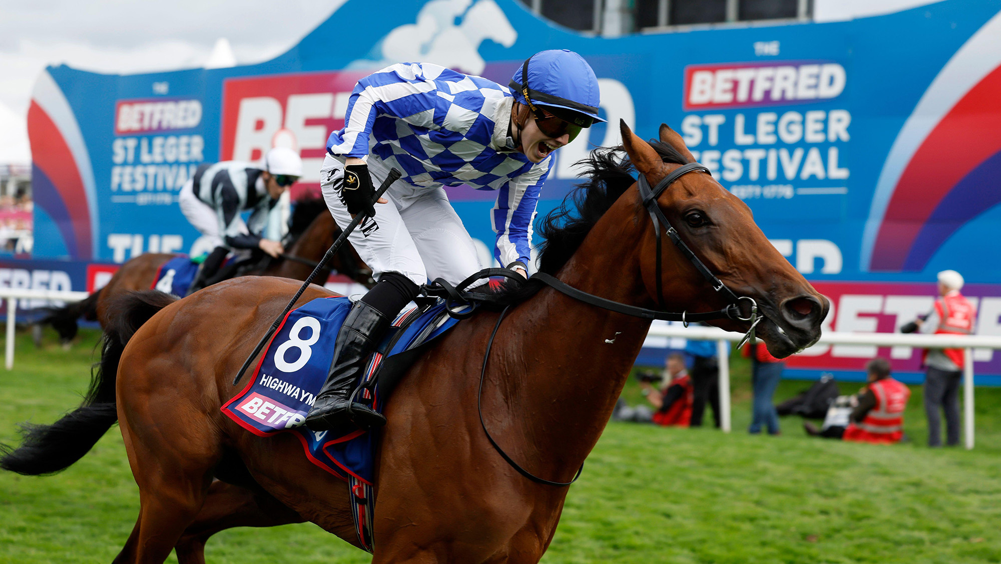 Saffie Osborne wins the St Leger at Doncaster