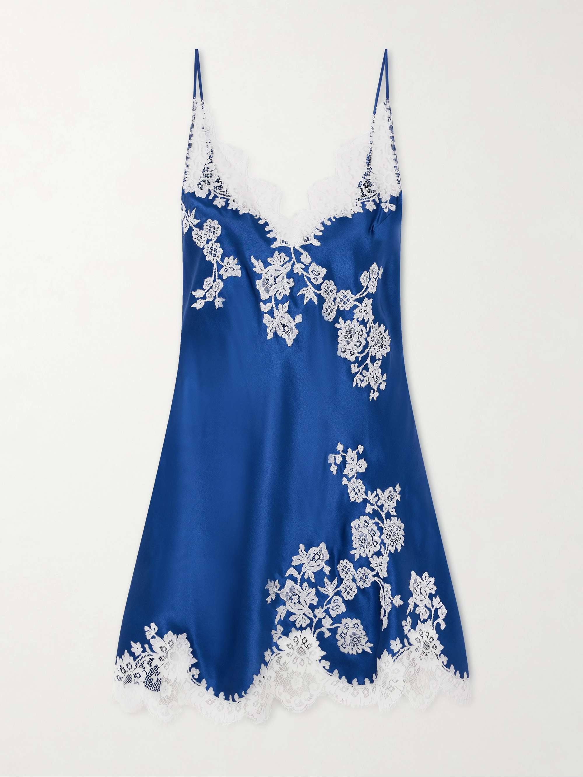Lace-Trimmed Silk-Satin Nightdress