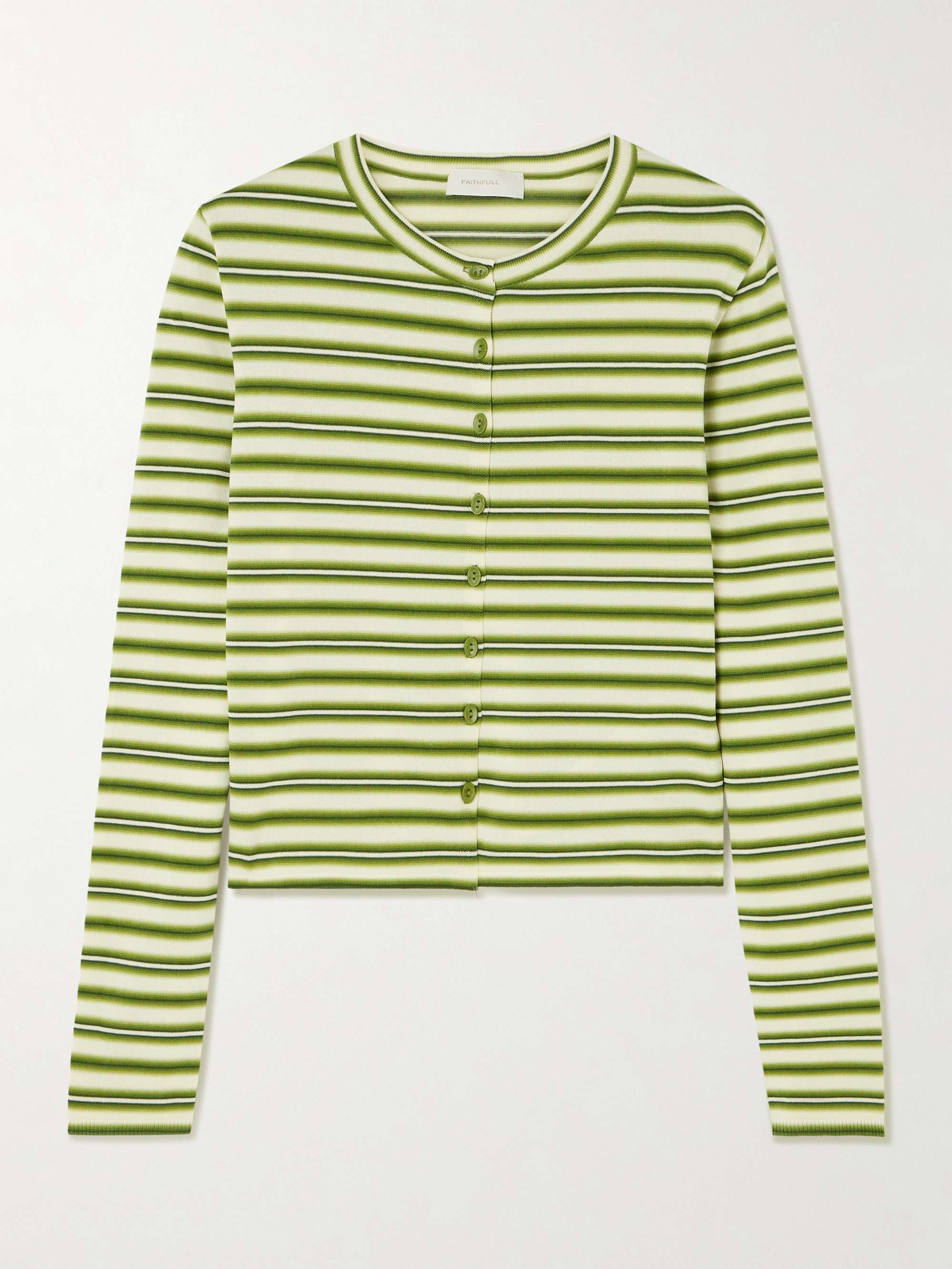 Cinta Striped Cotton-Blend Cardigan