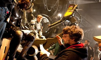 Guillermo Del Toro (right) on the set of Pacific Rim, one of his many passion projects.