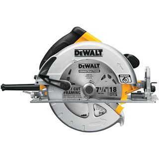 silver, black and yellow Circular Saw