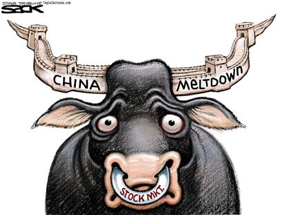 Editorial cartoon World China Stock Market Crash