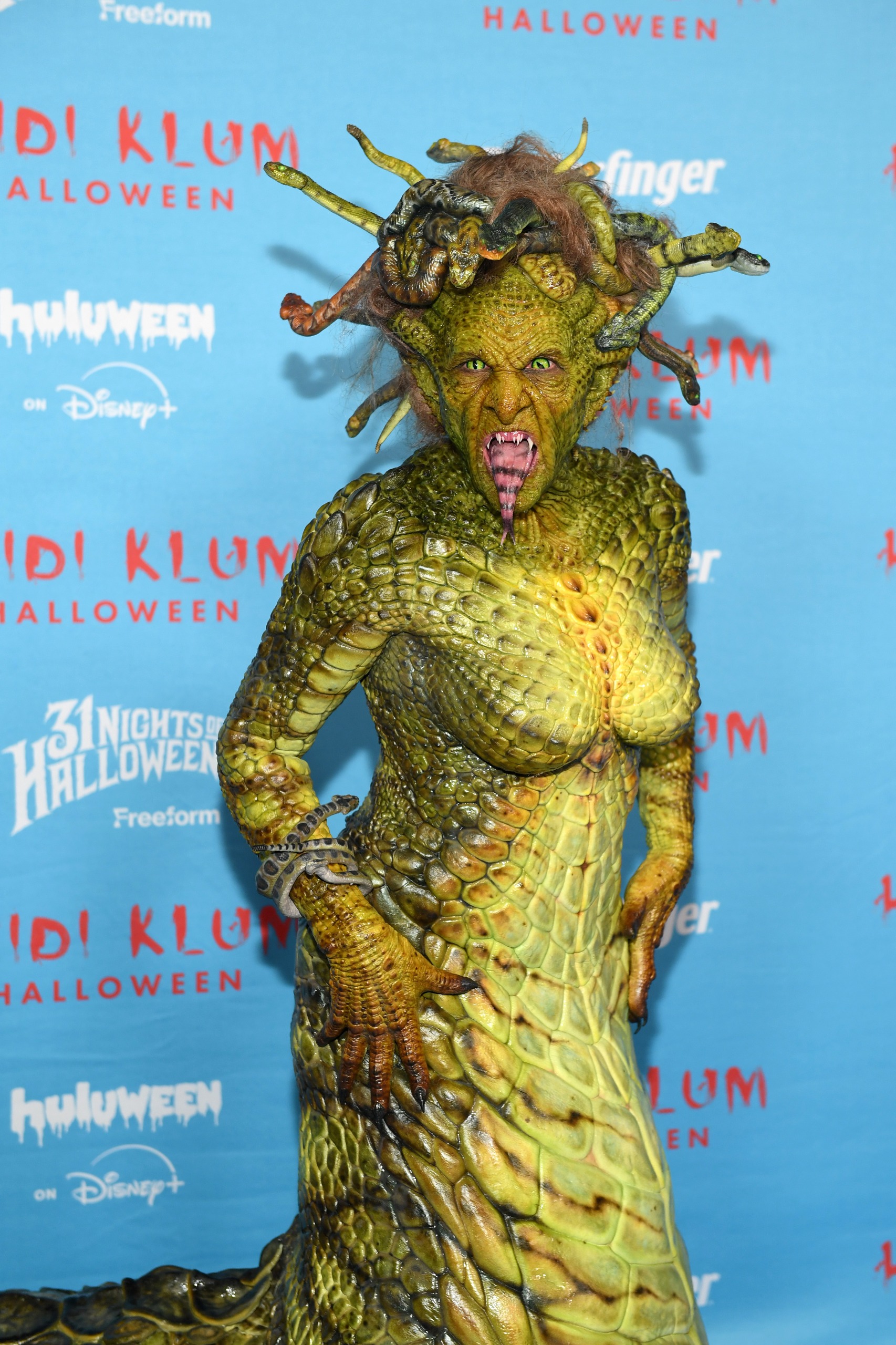 Heidi Klum's 2025 Halloween costume in green body paint as Medusa