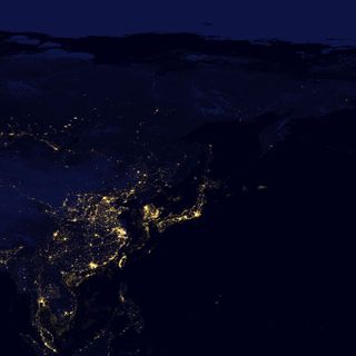 Earth at Night 2012 - Japan and the Korean Peninsula