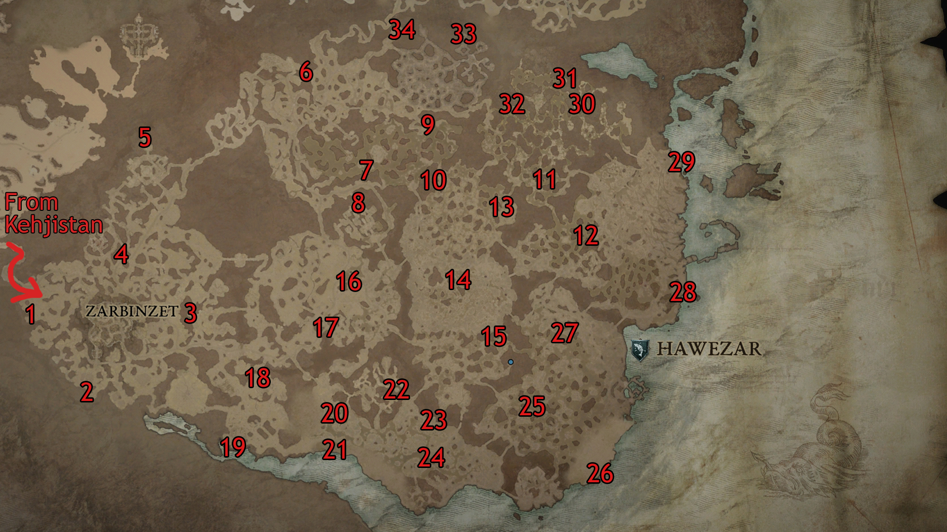 Diablo 4 Hawezar Altar of Lilith locations