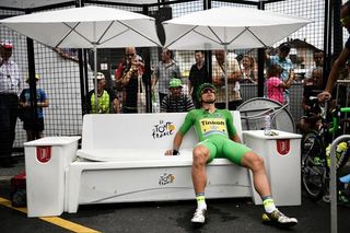 Peter Sagan (Tinkoff) exhausted after a mountain time trial