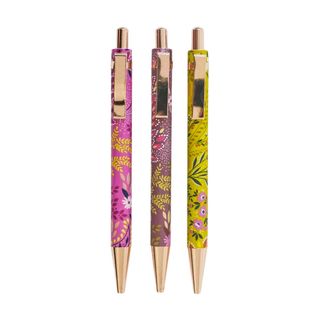 a set of three multi coloured floral pens
