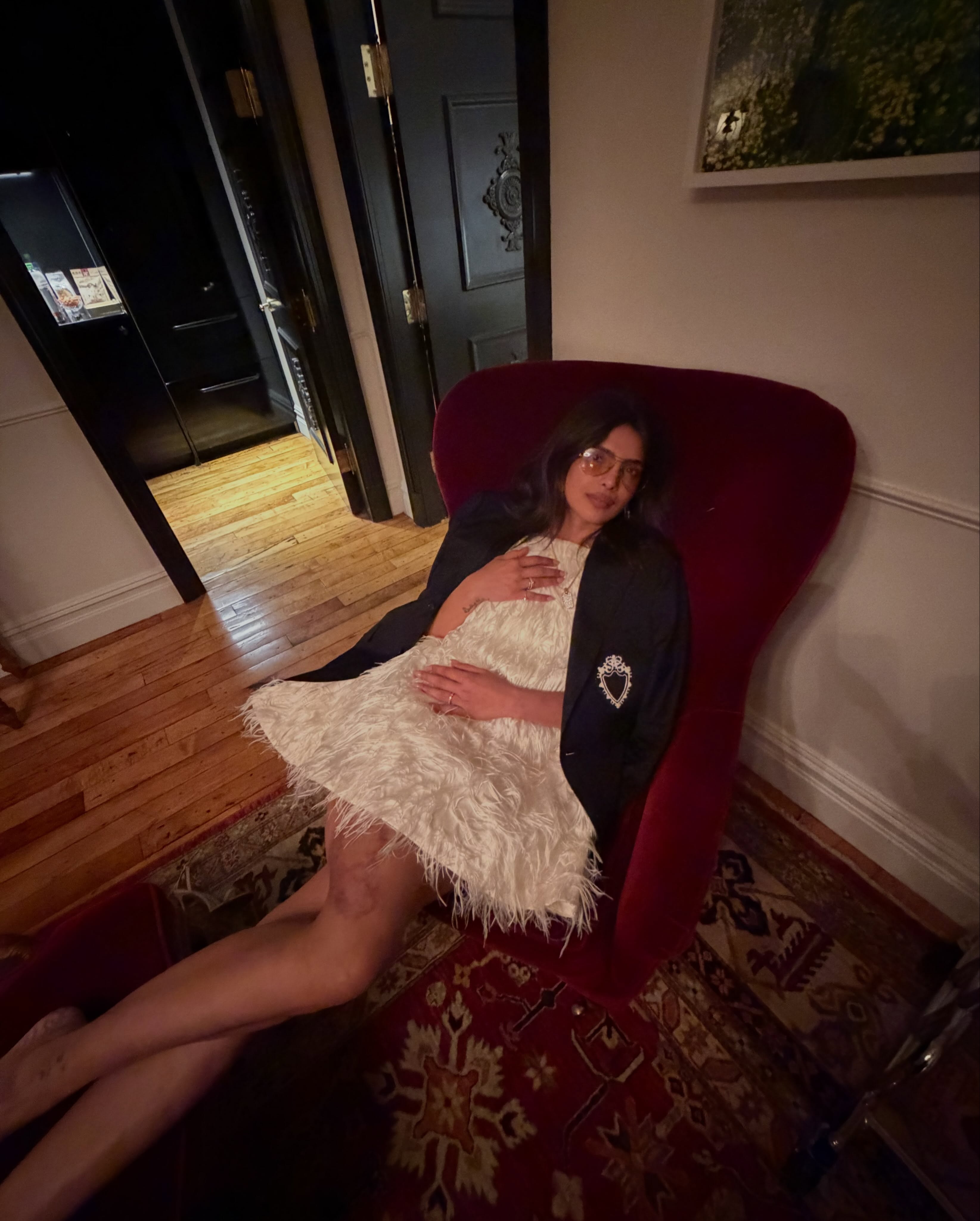 Priyanka Chopra attended the Jonas Brothers concert in a feather little white dress