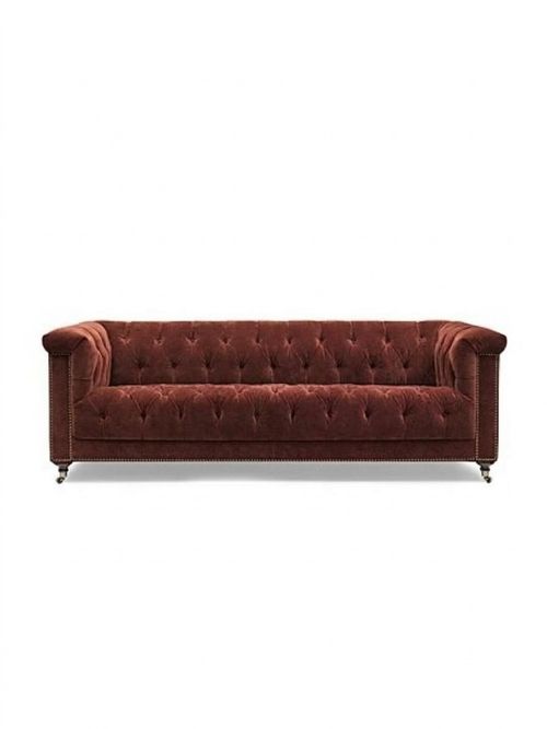 Wallace 4 Seater Tawny Fabric Chesterfield Sofa