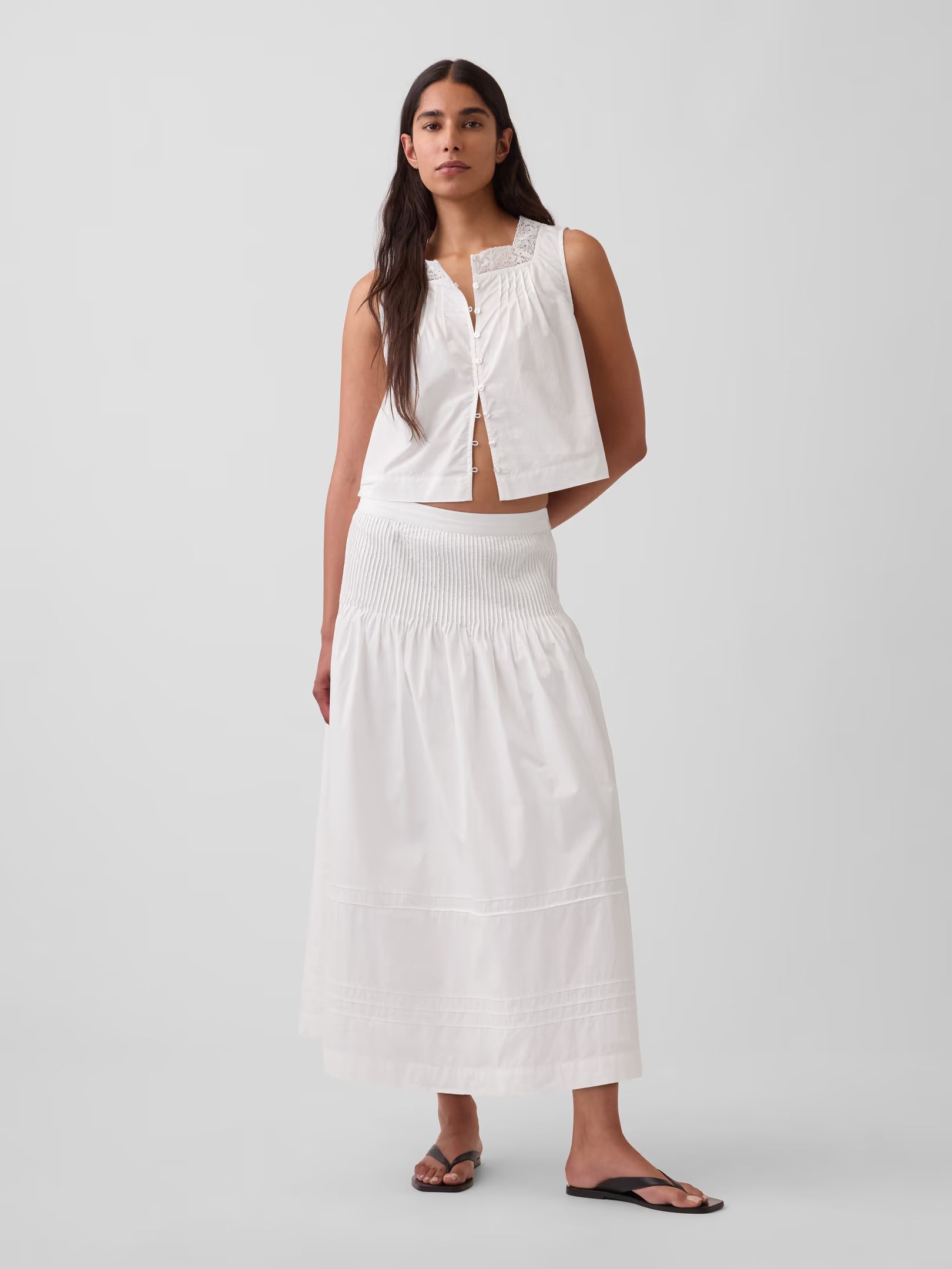 Gap, Poplin Pintuck Maxi Skirt