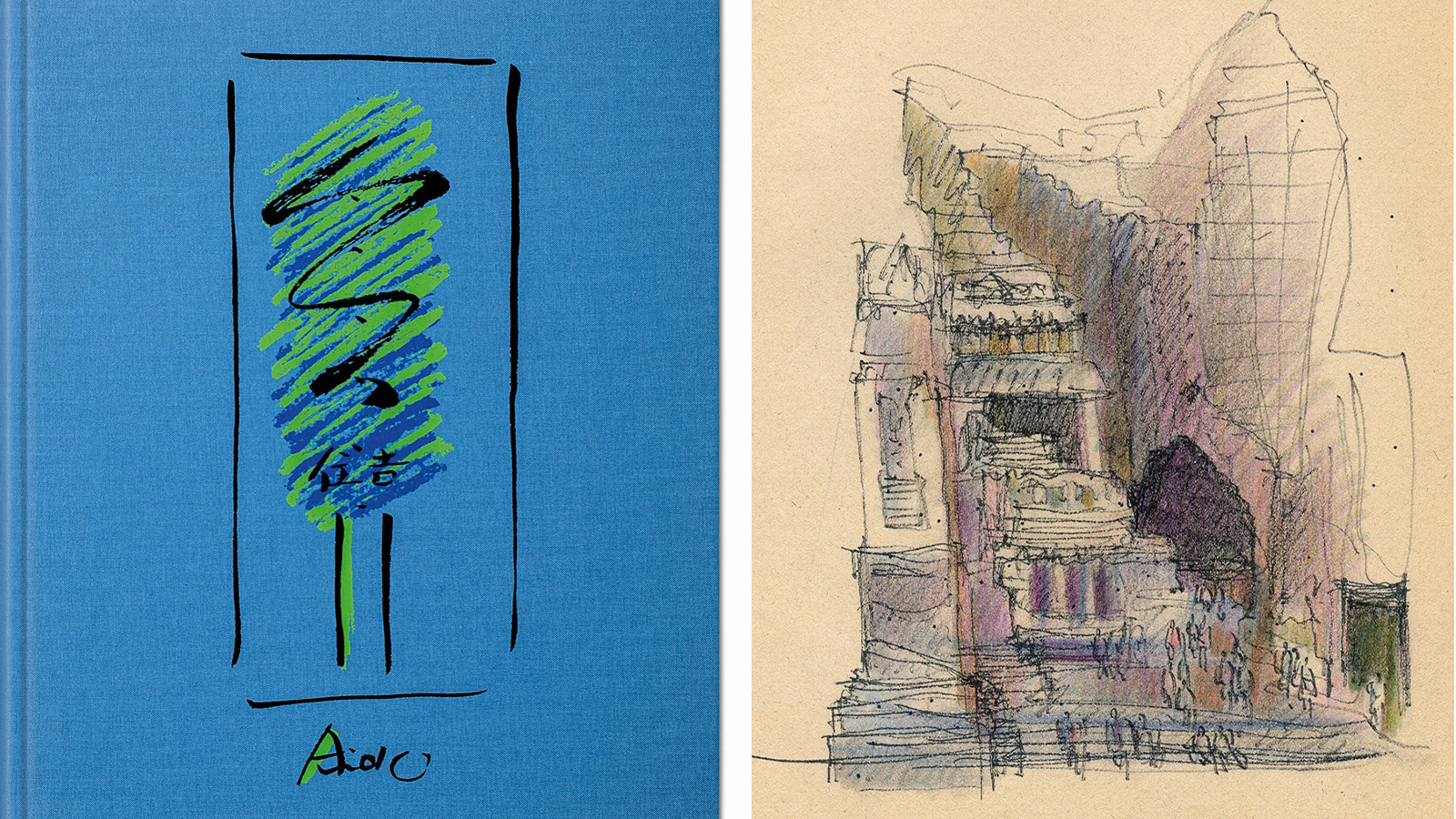 Left: Front cover. Right: Tadao Ando: INDIA 1976. Kailasanatha Temple at Ellora, December 1976., seen in Taschen&#039;s Tadao Ando monograph