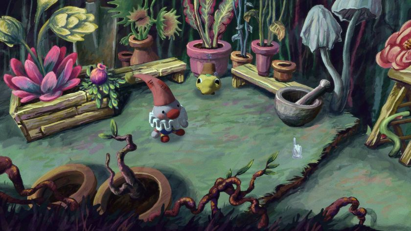 Poco and a little elephant friend in a garden in Poco