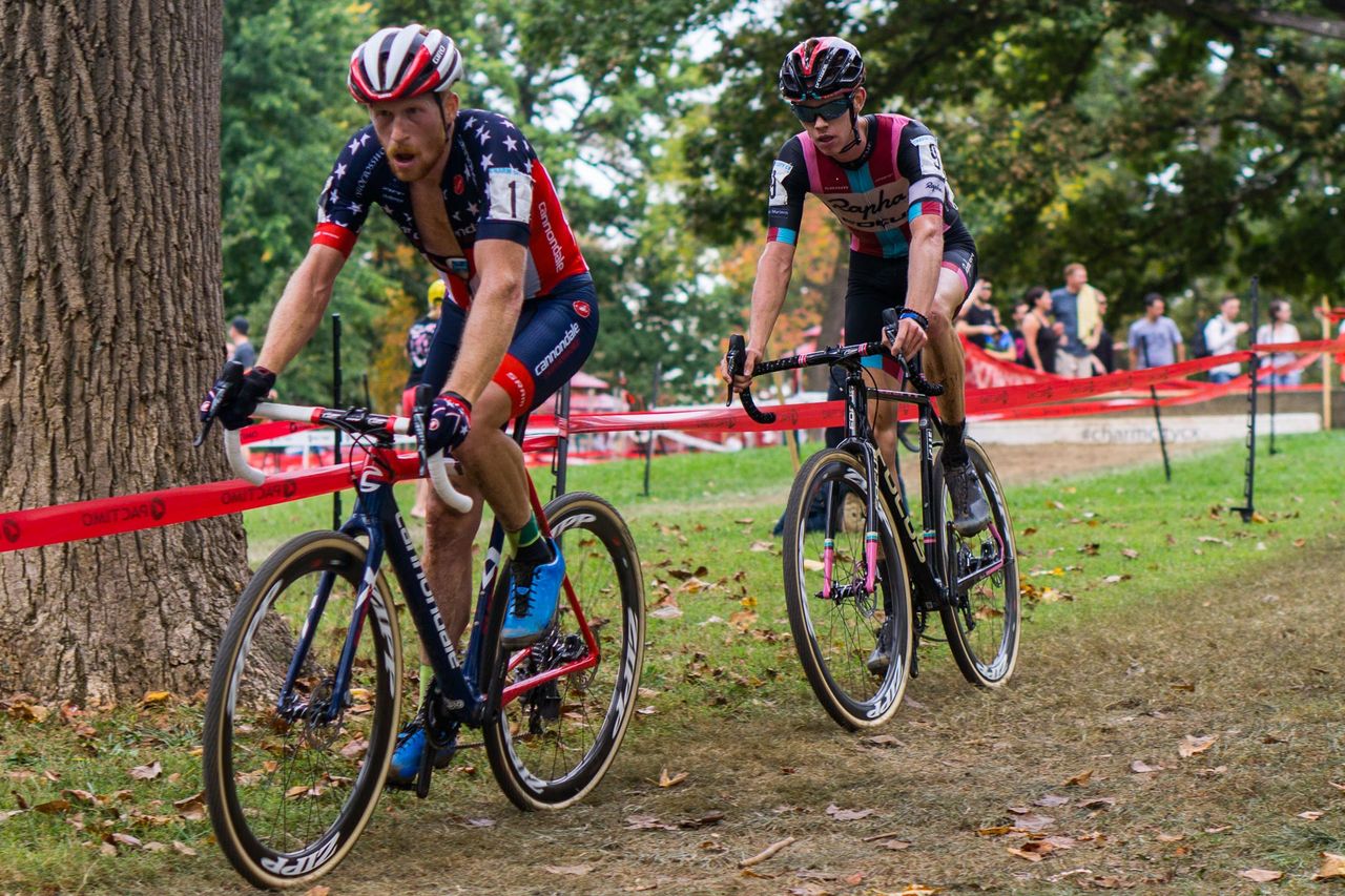 Stephen Hyde (Cannondale) and Spencer Petrov (Aspire Racing)